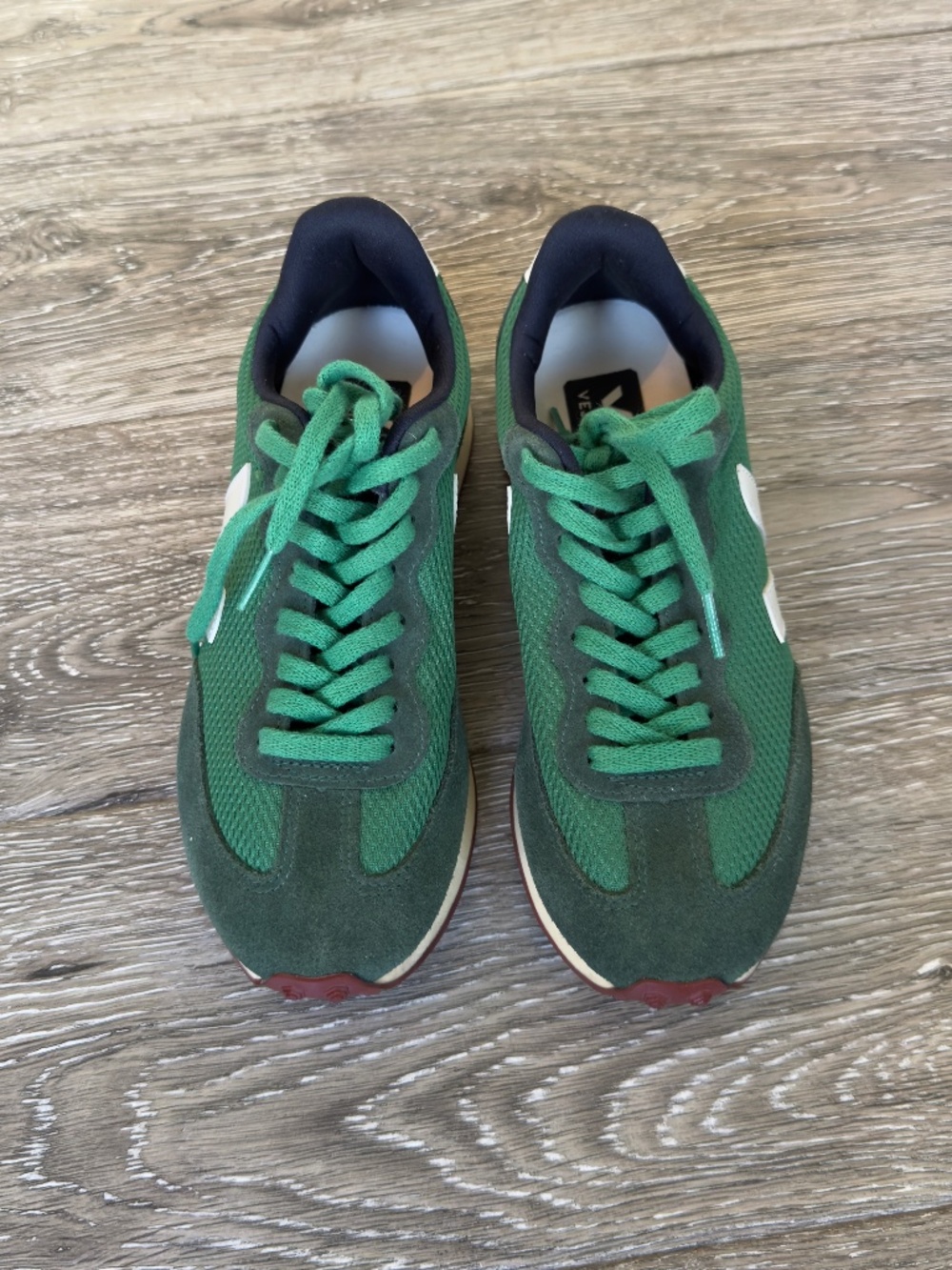 Veja Rio Branco Emeraude Green Retro Running Sneakers Size 39 US 8